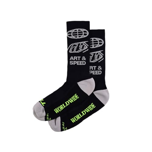 Troy Lee Designs - Mens Performance Socks; Worldwide Black LG/XL