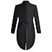 Catheive Mens Tailcoat Suit Jacket Tuxedo Double Breast Swallow Tail Coat Pants Bow Tie Black