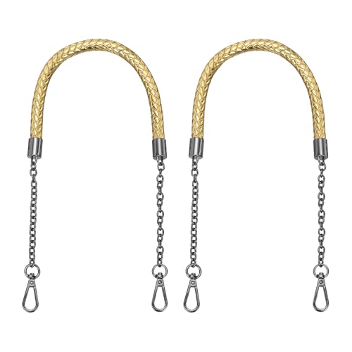 Correas de cuero sintético trenzado para renovar tu bolso de axila favorito en negro y oro