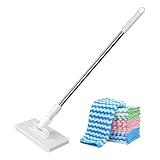 Solution de nettoyage à accès profond : avec sa poignée télescopique et sa tête plate à angle réglable, la serpillère No Wash élimine efficacement la poussière et les poils d'animaux tout en traitant les zones difficiles d'accès comme les coins et sous les meubles pour un entretien ménager complet