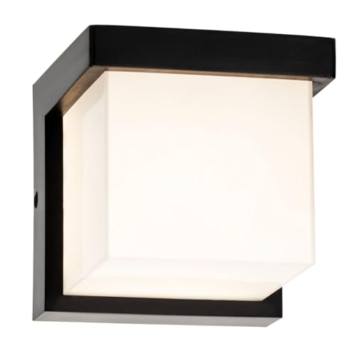 Miratic Lampara Pared Negra IP65 Aplique Pared Exterior - Foco LED Exterior de Alta Resistencia Ideal para Jardín y Balcón