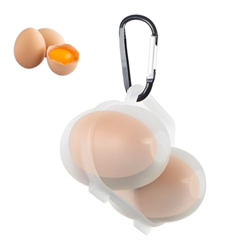 Contenedor de 2 compartimentos para huevos, caja de plástico para huevos cocidos, caja para huevos de pingüino, cajas para huevos de codorniz, para acampar, picnic, viajes, cocina, refrigerador