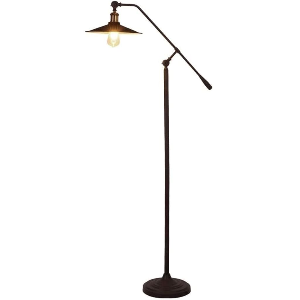 LAFSFBDF Floor Lamp Iron Art Nostalgic Warehouse Study Living Room Bedroom Bedside Creative Long Arm Fishing Floor Lamp
