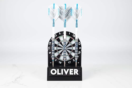 Personalised Dartboard Display Stand 3D Printed Wall or Desk Mount Dart Holder with Integrated Dart Storage