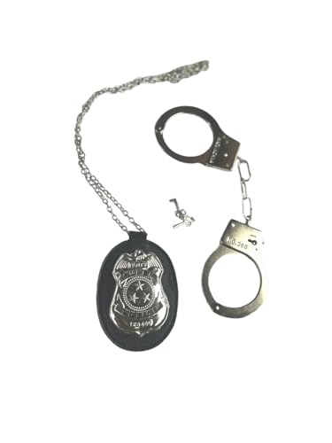 Fantasia Kit Policial Algema e Distintivo Luxo Acessórios de policia