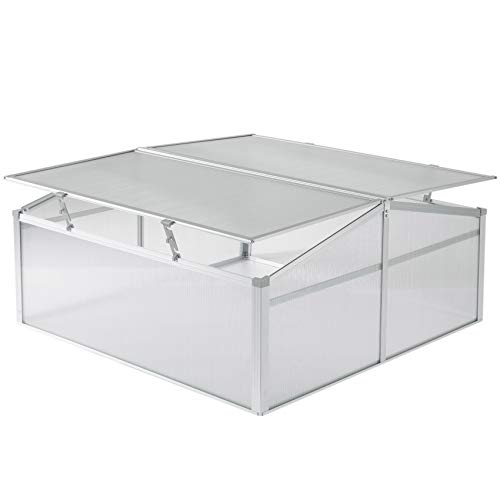 Aluminum Cold Frame Portable Greenhouse Bottomless Flower Box, Plant Protector, Transparent Double Walled Pvc Panels Blocks Harmful Uv Rays #TOP8