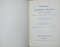 Semimicro Qualitative Analysis B0068W9H12 Book Cover
