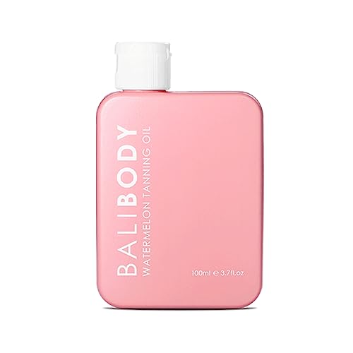 Bali Body Watermelon Tanning Oil No SPF | Melanin Stimulator for Sun Protection | Infused with Natural Oil | Fruity Scent Summer Essential for Golden Deep Glow | Vegan, Cruelty Free (100ml/3.4 fl oz)