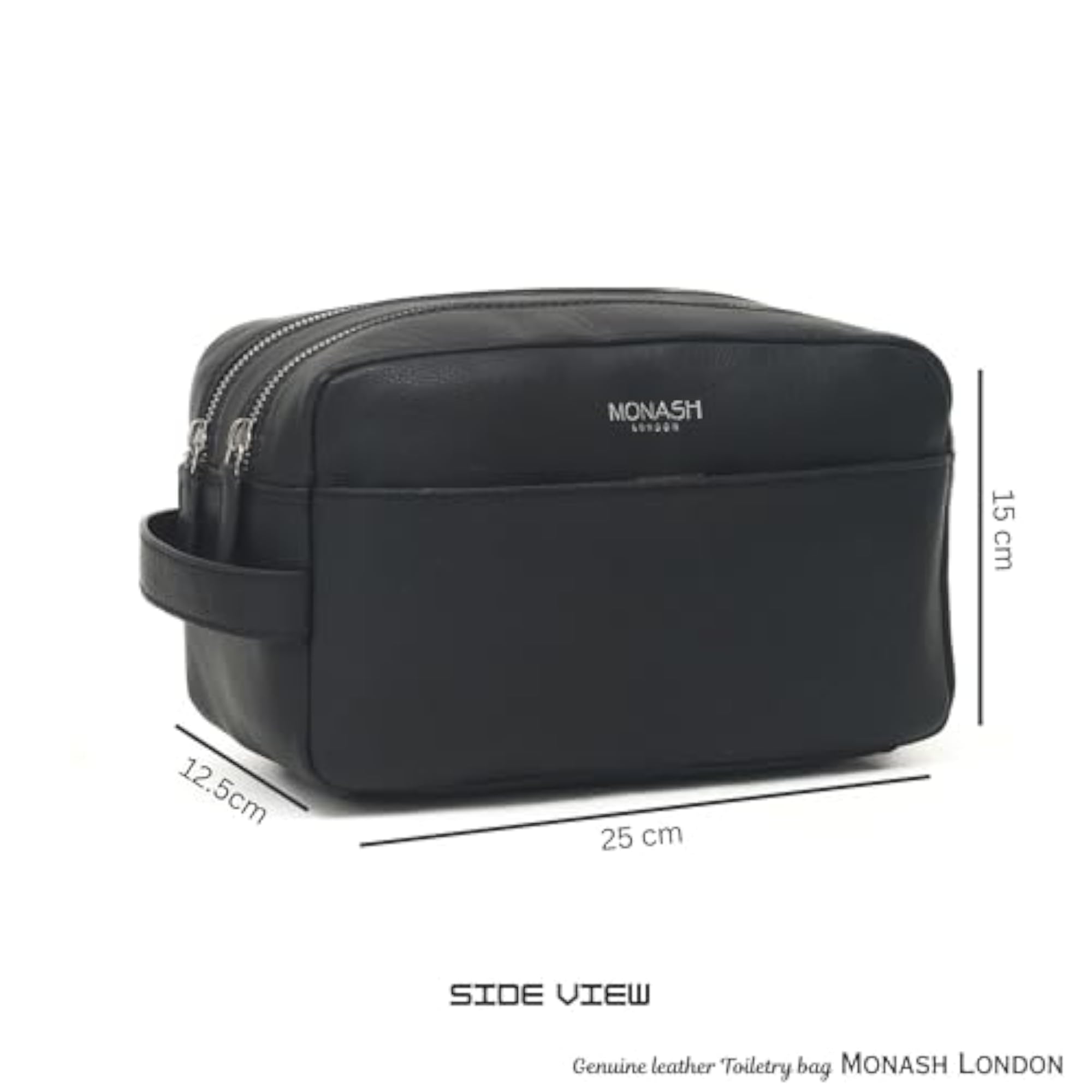 Men's Genuine Leather Toiletry Bag, Premium Travel Dopp Kit