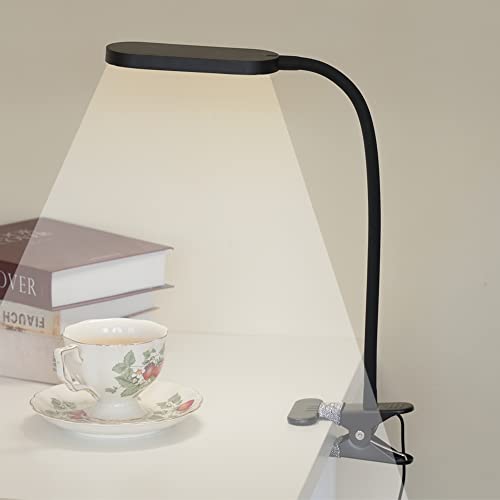 Brokimis LED Desk Lamp Dimmable Reading Clip on Lights Study Touch