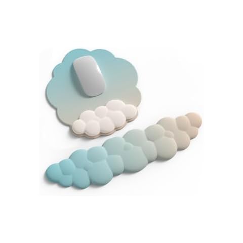 COVEVA Cloud Mouse Pad Wrist Support Keyboard Wrist Rest Set,Soft Memory Foam Egronomic Non-Slip Computer Palm for Computer Table,Easy Typing & Pain Relief(Gradient Dark Blue) Cover