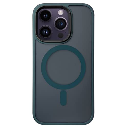 Coque silicone pour iPhone 14 Pro Max verte avec bumper de protection souple