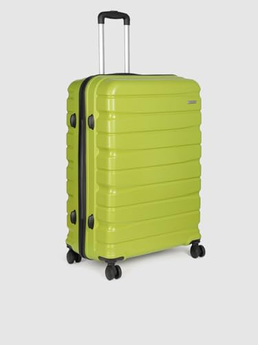 Image of Teakwood 76 CM Unisex Trolley Bag for Travel, Hard Cabin Trolley Large Travel Suitcase Bag, Lock System 360 Degree 8 Rotating Wheels (76 CM, Lime Green)