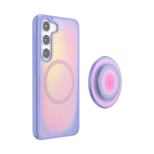 Image of PopSockets Samsung Galaxy S23 Phone Case Compatible with MagSafe, Purple - Aura