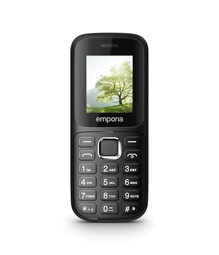Emporia FN313   Teléfono móvil para Personas Mayores 2G, sin Contrato, con botón de Emergencia, Pantalla de 1,77 Pulgadas, Color Negro
