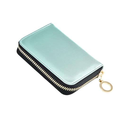 Green Blue Mint Cream Gradient Wallet Womens Small Credit Card Wallets RFID Blocking Compact Coin Purse Pouch with Zipper