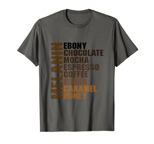 Mélanine Café Ébène Chocolat Moka Café Cacao Caramel T-Shirt