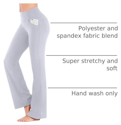 Image of Yoga Pants Women High Waist Workout Bootcut Flare Leggings with Pockets