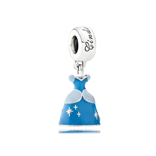 D 38 Charm Cenerentola Vestito, Argento Sterling 925, Compatibile con Bracciale Pandora