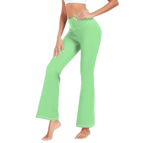 Pantalon coupe ample vert clair femme bootcut fluide léger