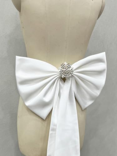 Image of Detachable Satin Bow Tails with Detachable Brooch