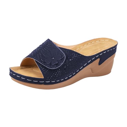 Generico Chanclas de mujer de verano elegante bajas 2025 Shoes abiertas transpirables cómodas sandalia de playa de verano cómodas zapatillas antideslizantes moda sandals para playa novia al aire libre