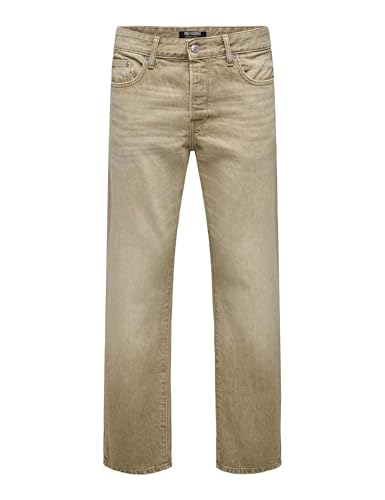 Jean beige homme straight Only & Sons parfait pour le bureau