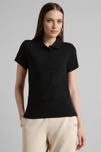 Image of Van Heusen Women's Regular Comfort Fit Cotton Rich Button Polo T-Shirt