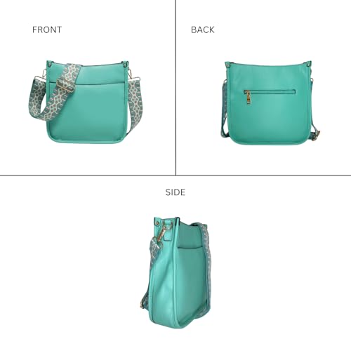 Image of Posie Crossbody Bags for Women Trendy Vegan Leather Hobo Purses Shoulder Handbags with Wide Adjustable Guitar Strap