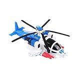 KICHOUSE Elektrischer Hubschrauber Bausatz mit Musik und Licht Blau Zerlegbares Flugzeugspielzeug für Langlebiges Indoor Geschenk