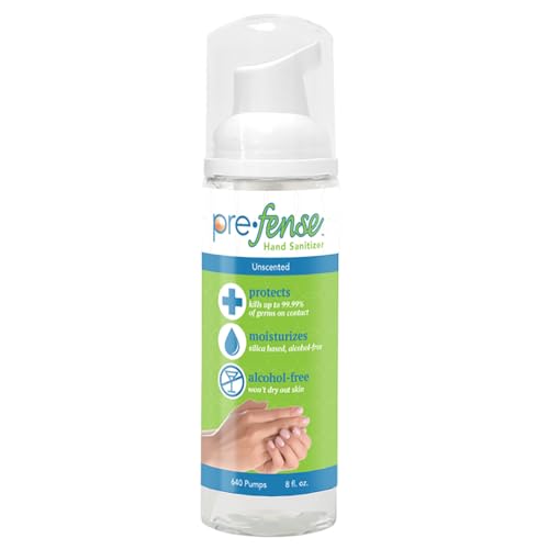 Prefense - Foam Hand Sanitizer - Kills 99.9% of Common Germs - Alcohol-Free - Moisturizing Non-Skin Drying Water-Based Formula - Made in USA - Unscented - Everyday Size - 8 oz - 1 Pack
