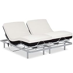 Camas Articuladas Matrimonio Gerialife® Cama articulada de Matrimonio Reforzada con colchón ortopédico viscoelástico 20 cm (160x190, Mando por Cable)