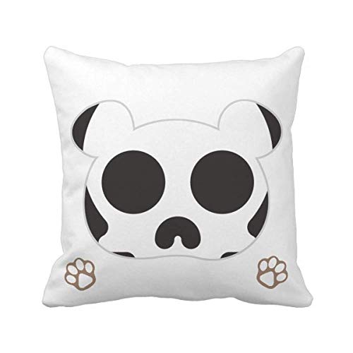 Housse de coussin chat squelette noire imprimé graphique carré original - 2
