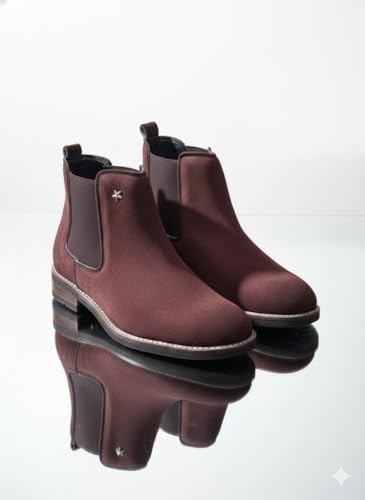 Image of Men's Chelsea Boots Suede Finish Slip-On Ankle Boots Elastic Side Panel Casual & Formal Wear