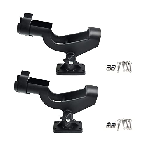 ZONADAH Lot de 2 Supports de Canne à Pêche Réglables 360° avec Fixations pour Bateau, Kayak