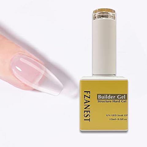 FZANEST Builder Gel Nail Polish,Brush On Builder Hard Gel In a Bottle Self-leveling Easy To Extend,Strengthen/Enhanced Nail Gel Cover
