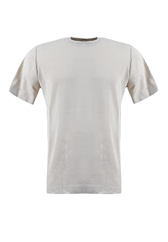 T-shirt demi-manches fil de coton uni haut col rond pour homme