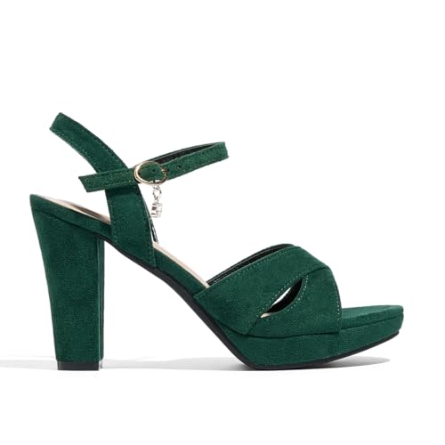 Image of Block Heeled Platform Sandals Chunky Open Toe Shoes for Women