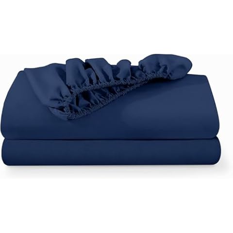 BedLooms 2 Pack Navy Fitted Sheets Cover