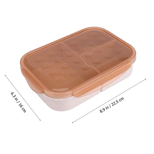 HEMOTON Bento Box Recipientes de AlmoÃ§o para CrianÃ§as Adultos Palha de Trigo Bento Lunch Box Meal