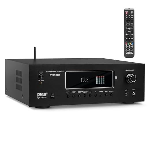 1000W Bluetooth Home Theater Receiver - 5.2 Channel Surround Sound Stereo Amplifier System with 4K Ultra HD, 3D Video & Blu-Ray Video Pass-Through Supports, HDMI/MP3/USB/AM/FM Radio - Pyle, Black