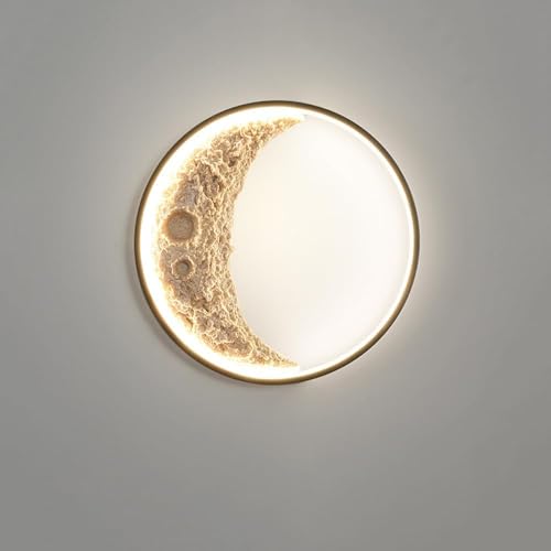 Applique murale LED noire lune moderne variable avec télécommande pour l'entrée