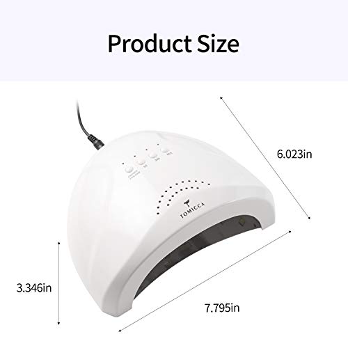 TOMICCA UV LED Gel Nail Lamp 24/48W Nail Dryer LED with 3 Timer Setting 5/30/60s, Professional Intelligent Nail Dryer Nail Curing Lamp for Manicure Pedicure Professional Nail... - Image 4