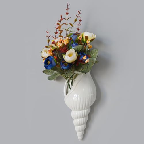 Vase en céramique coquillage blanc 15cm pour décoration de table - 8