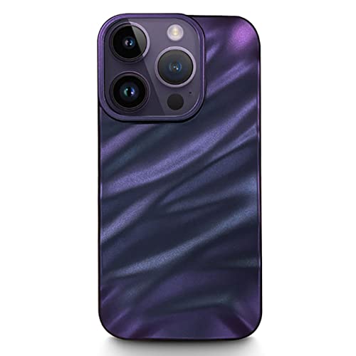 Coque silicone violette iPhone 13 Pro de luxe ondulé rétro