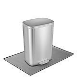 Trash Can Mat, Silicone Material with Non-Slip Particles to Prevent Trash Can Movement and Protect Floors, Raised Edges to Prevent Spills, Suitable for Kitchen, Living Room, Bedroom (15.7"x23.6")