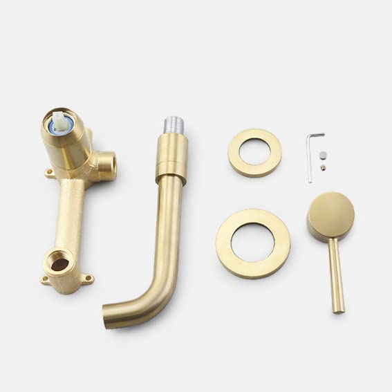 Grifo de pared monomando blanco para ahorrar espacio en lavabos pequeños 3