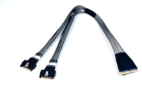 Micro SATA Cables MCIO x16 a Two x8 MCIO PCIe Gen6 50 cm