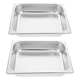 HOMOCONO Catering Dampfgarer 2 Stück aus Edelstahl Rechteckige Speisenwärmer 0,8mm Materialstärke für Hotels Buffet und Gastronomie