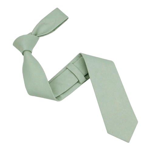 Image of Mens Solid Linen Ties - Slim Pattern Necktie for Men Wedding Groomsmen